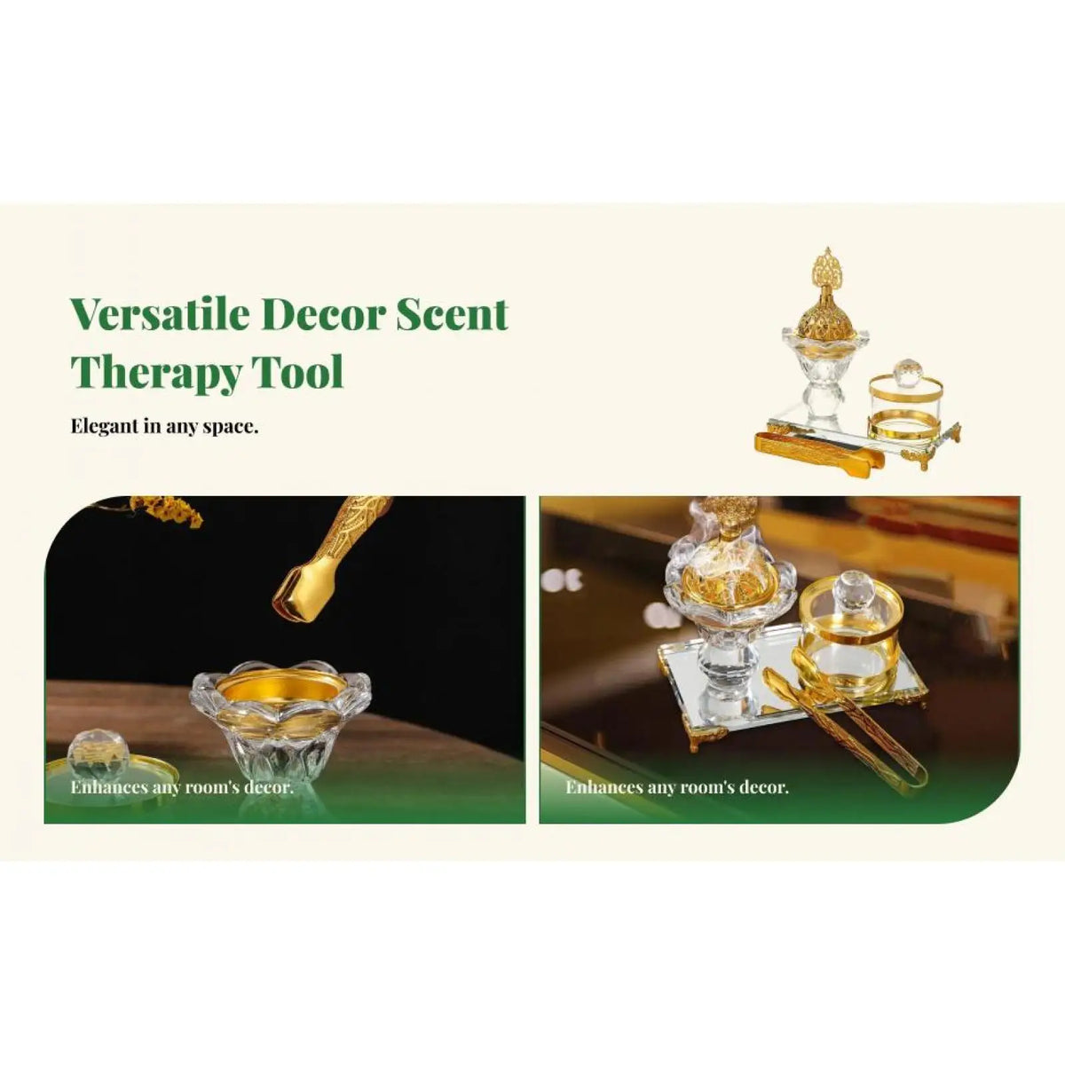 AGARE Majestic – Crystal Incense Burner Set