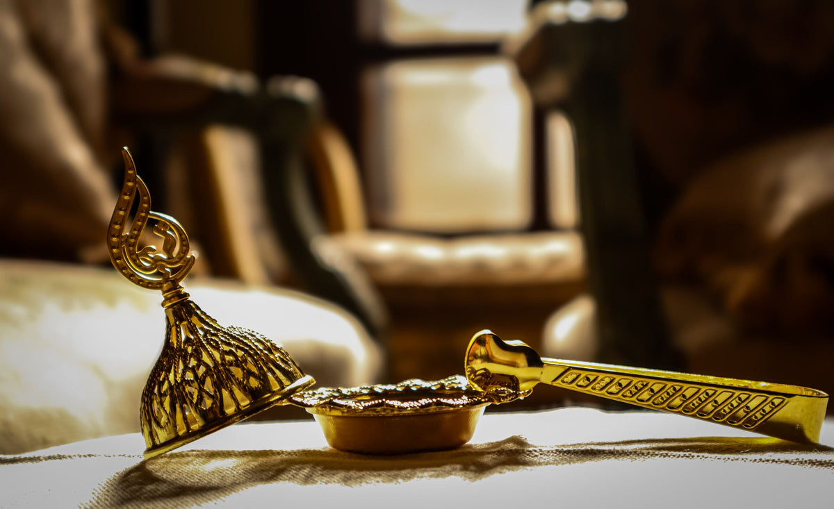 Ornate brass incense burner