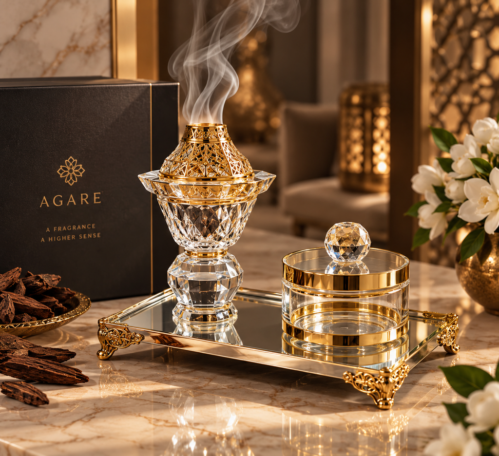 AGARE Majestic – Crystal Incense Burner Set